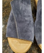 A Giannetti Women&#39;s Shoes Sandals Wedge Size 9 Blue Suede Open Toe Sling... - $38.29 CAD