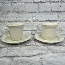 Mikasa French Countryside Cup and Saucer Set of 2 White F9000 - $29.65