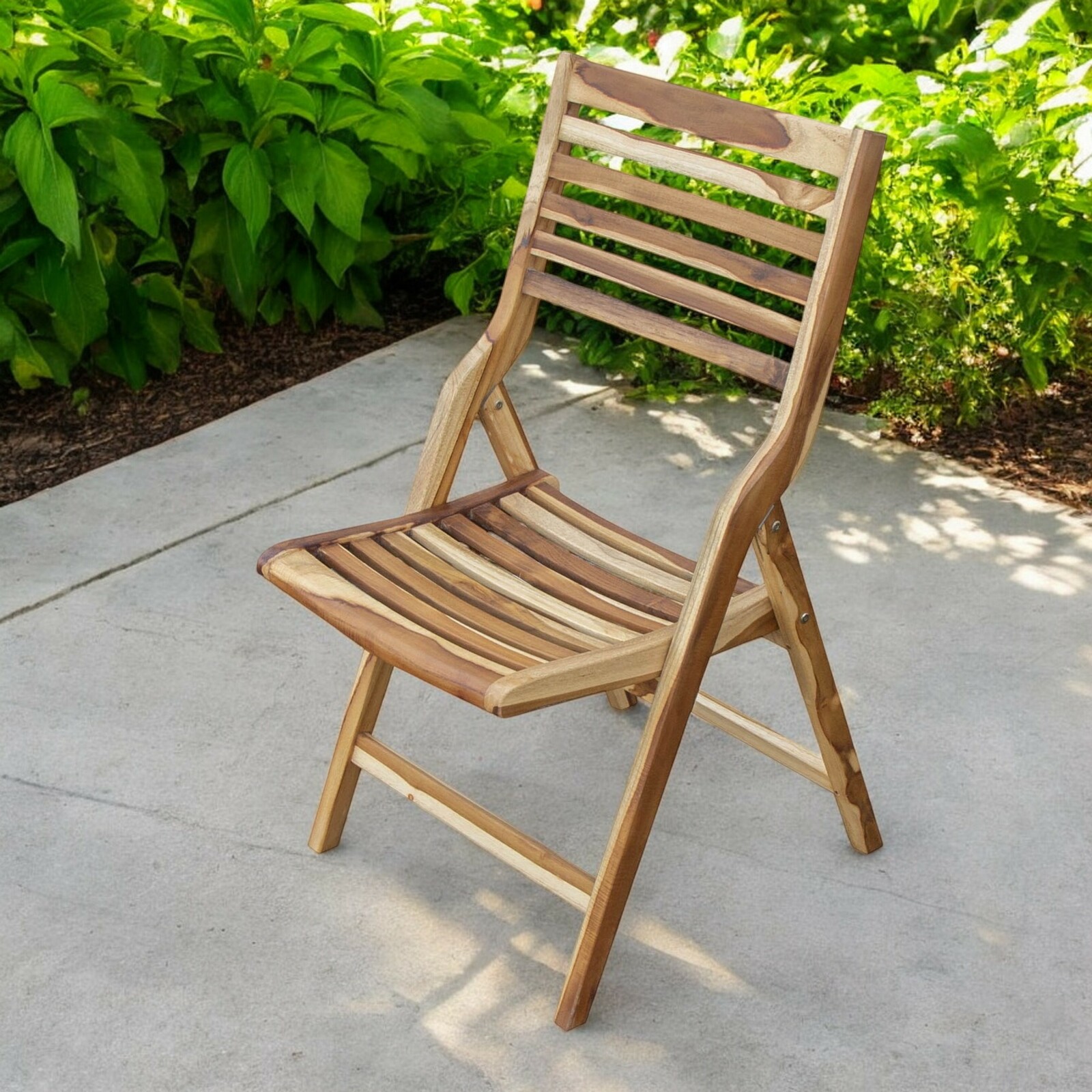 22&quot; Brown Solid Wood Outdoor Folding Dining Chair - $215.62