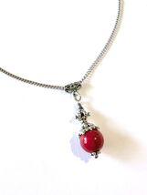 Red Turquoise Silver necklace Victorian necklace Boho necklace earrings ... - $47.88 CAD