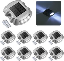 Solar Deck Lights Driveway Dock Lights 8 Pack Led IP67 Waterproof Outdoo... - $173.93