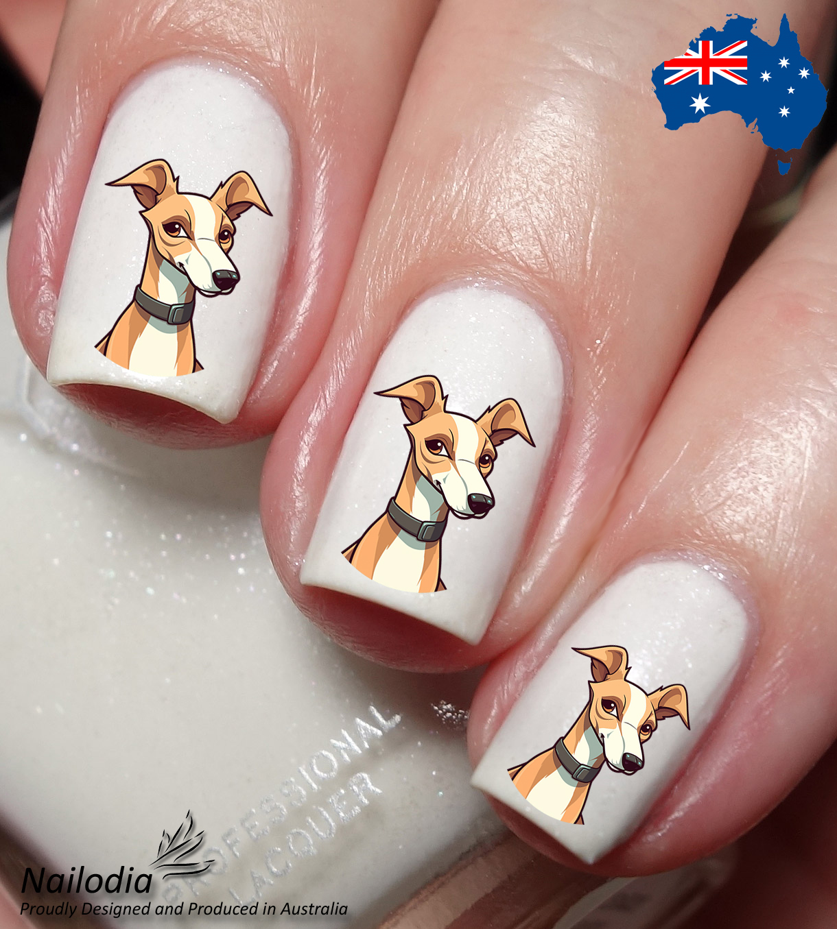 Greyhound Dog Mom Puppy Pet Nail Art Decal Sticker - $3.99