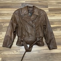 Vintage Adventure Bound By Wilson’s Women’s Brown Leather Jacket Lined S... - $66.49