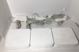 Lot of 3 Apple AirPort Extreme Base Stations A1354 A1408 + OEM Power Cables - £23.22 GBP