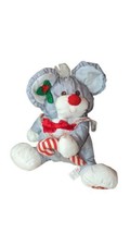 Vintage Puffalump Christmas Mouse 1987 Fisher Price Gray Candy Cane Plus... - £15.22 GBP