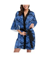 Design Etnic Batik Mega Mendung Short Kimono Robe Bridal Bridesmaid Wedding - $80.34 CAD