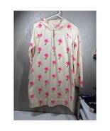 Lilly Pulitzer Beige &amp; Pink Beaded Palm Tree Print Skipper Hoodie Dress ... - $1,435.82 MXN