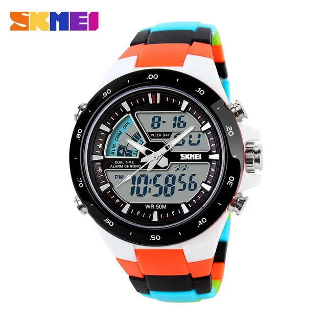  1016  Waterproof Watch Men Digit Dual Time Stopwatch Dual Display  Men&#39;s Clock  - £90.45 GBP
