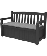 Keter Solana 70 Gallon Storage Bench Deck Box for Patio Furniture, Front... - £165.05 GBP