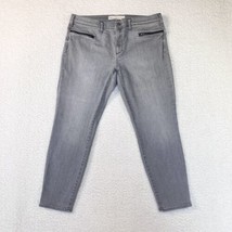 Gap True Skinny Ankle Jean Womens 32 Gray Zip Pockets Stretch Denim Pants 35x25 - £8.19 GBP