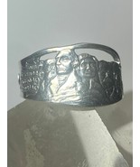 Mount Rushmore spoon ring sterling silver band women men - $92.07 CAD