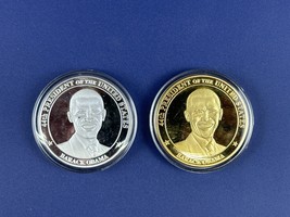 Barack Obama Presidential Commemorative Coin Collection Gold &amp; Silver - £10.46 GBP