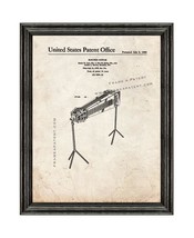 Electric Guitar Patent Print Old Look with Black Wood Frame - £19.62 GBP+