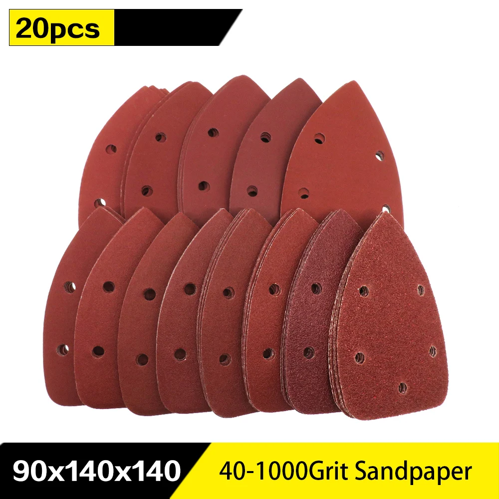 20pcs Self-adhesive Sandpaper Triangle 5 holes Delta SanderHook Loop San... - £129.56 GBP