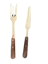 Warco Carving Knife and Fork Stainless with Wood Handles Japan - $3.13