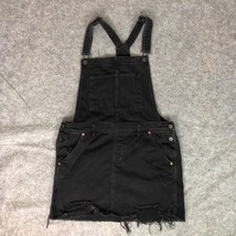 And Denim H and M Women Skirt 12 Black Overalls Denim Raw Hem Jean Casua... - $18.98