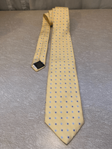 Silk BROOKS BROTHERS Neck Tie- Yellow/Blue Geometric Pointed EUC Mens - $8.79