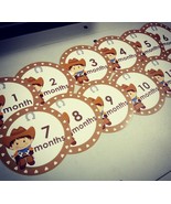 Monthly baby stickers. Cowboys bodysuit romper baby infants month labels - €6,93 EUR