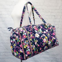 ❤️ VERA BRADLEY Ribbons LARGE 21&quot; Travel Duffel Navy Pink Breast Cancer ... - £43.95 GBP