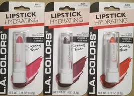 L.A. Colors Hydrating Lipstick Bright Pink / Frozen Berries / Coral Sheen 3 pcs. - £14.19 GBP