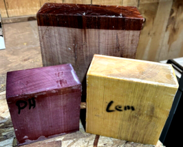 3 PACK VARIOUS SIZE BOWL BLANKS LEMONABALLI, PURPLEHEART, RED CANARY WOO... - £45.75 GBP