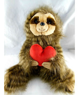 Sloth Plush Three Toed 13&quot; Stuffed Animal Toy by Aurora holdong heart Be... - $18.12 CAD