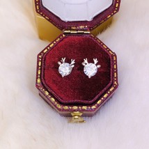Women&#39;s 925 Sterling Silver Earrings Genuine Silver Deer Ear Studs CZ Stone - £10.59 GBP