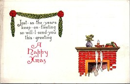 A Happy Christmas Holiday Posted 1919 to Syracuse New York Antique Postcard - £6.08 GBP
