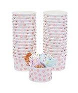 50 Pack Ice Cream Paper Cups, Disposable Sundae Dessert Yogurt Bowls, 8O... - £27.40 GBP