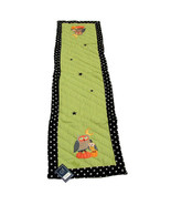 C&amp;F Hootenanny Owls Table Runner Embroidered &amp; Quilted 14x51 inches - £19.54 GBP
