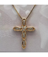 2Ct Round Cut Lab-Created Diamond Cross Pendant in 14K Yellow Gold Plated - $138.59