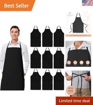28x32 Black Cooking Aprons - Heavyweight Bib Apron Bulk for Professionals - $40.50
