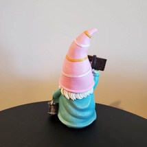 Garden Gnome, Gnome Figurine with Pink Hat, Garden Statue, Fairy Garden Decor image 3