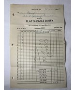 Original 1945 FLAT SHOALS DAIRY Receipt, Decatur Ga   Herd Free of TB &amp; ... - €8,59 EUR