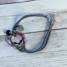 Cord Bracelet with Skull Plectrum Charm - $9.99