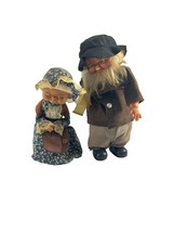 Vintage Old Woman Man Grandma Grandpa Musical Moving Doll Set Couple - £23.07 GBP