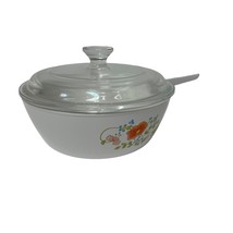 CorningWare Wild Flower 1 Pint Casserole P-81-B &amp; Pyrex Lid P-81-C Very ... - £11.73 GBP