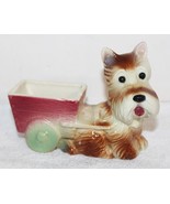 Vintage Rubens Ceramex Relpo or Napco Scotty Dog Garden Wagon Planter ~ ... - $18.99