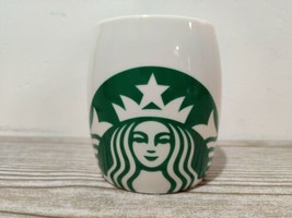 STARBUCKS 2010 Mermaid Siren Logo White Ceramic Barrel Coffee Mug 14 oz Cup C17 - £7.78 GBP
