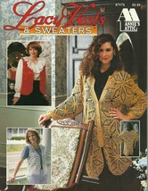 Annie's Attic Lacy Vests and Sweaters Pattern Booklet 87V76 Cardigans Crochet - $6.99