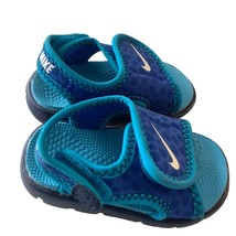 Nike Baby Infant Size 3C Blue Sandals Sunray Hook &amp; Loop Closure - £14.99 GBP