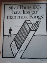 Vintage Silva Thins 100&#39;s Print Magazine Advertisement 1971 - £4.69 GBP