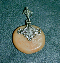 VINTAGE BEIGE AGATE PENDANT - £12.92 GBP