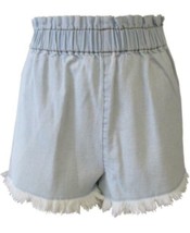MSRP $39 Tinseltown Juniors&#39; Pull-On Frayed Denim Shorts Blue Size Small - £6.70 GBP