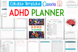 ADHD Planner - KDP Canva Template Printable Digital Download - £2.26 GBP