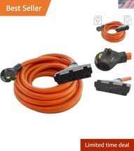 ] 10/3 TT-30P RV/Generator 30Amp Plug to Tri-Outlets 5-15R Adapter 25FT ... - $191.25