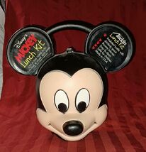 VINTAGE Disney Mickey Mouse Head Lunch Box Kit By Aladdin Industries W/ ... - $132.97