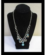 Stars &amp; Turquoise Charm Necklace Chain 18&quot; N057 - €7,64 EUR