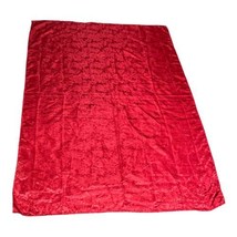 Floral Jacquard Poinsettia Christmas Holiday Holly Red Tablecloth 69&quot; Rectangle - £29.63 GBP