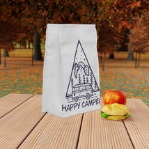 Kids/Adults Polyester Lunch Bag, Unique Happy Camper Print, Magnetic Closure, In - $38.11